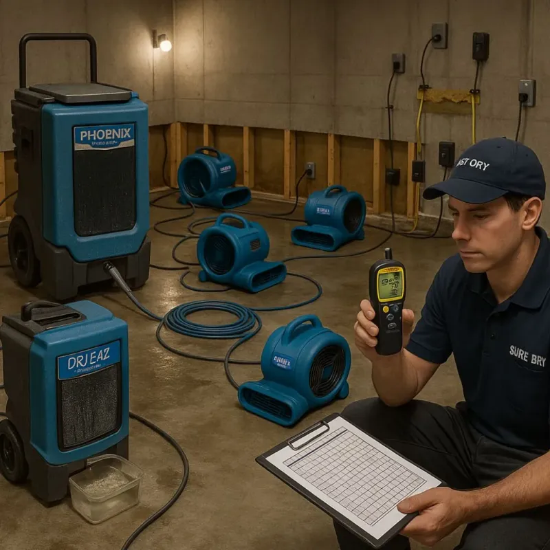 Structural Drying and Dehumidification process in Duboistown, PA